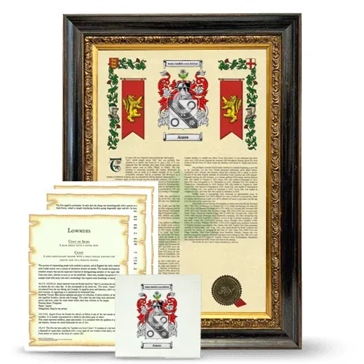Amos Framed Armorial, Symbolism and Large Tile - Heirloom