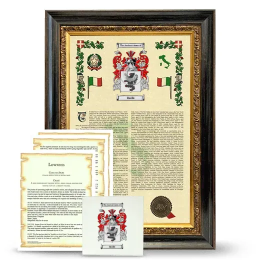 Barbi Framed Armorial, Symbolism and Large Tile - Heirloom