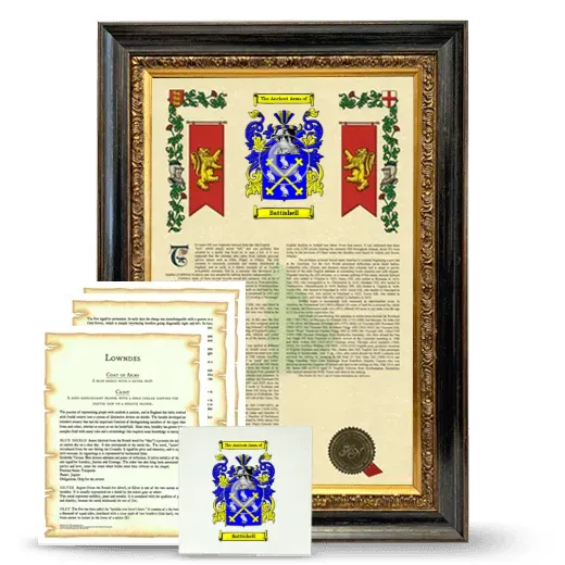Battishell Framed Armorial, Symbolism and Large Tile - Heirloom