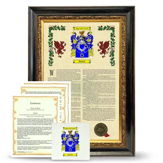 Beaven Framed Armorial, Symbolism and Large Tile - Heirloom