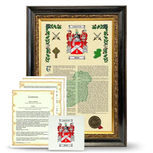 Byrne Framed Armorial, Symbolism and Large Tile - Heirloom