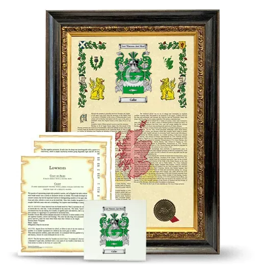 Cabe Framed Armorial, Symbolism and Large Tile - Heirloom