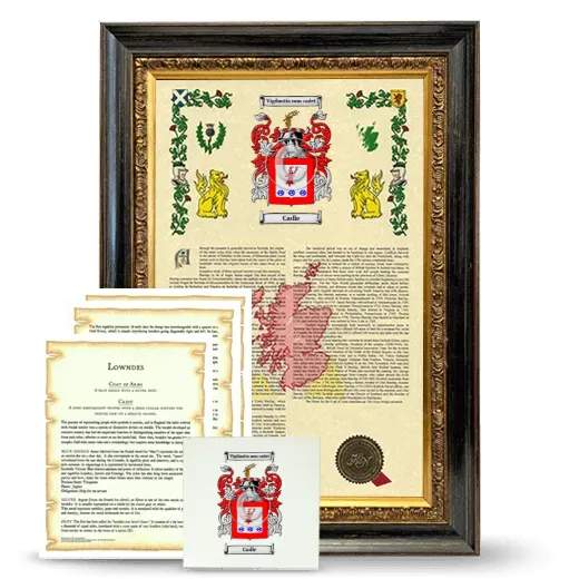 Cadle Framed Armorial, Symbolism and Large Tile - Heirloom