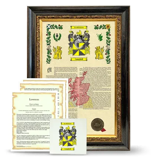 Campbell Framed Armorial, Symbolism and Large Tile - Heirloom