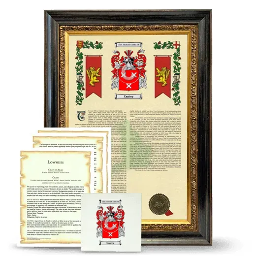 Cantey Framed Armorial, Symbolism and Large Tile - Heirloom