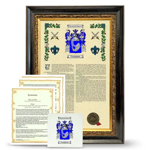 Cassagneau Framed Armorial, Symbolism and Large Tile - Heirloom