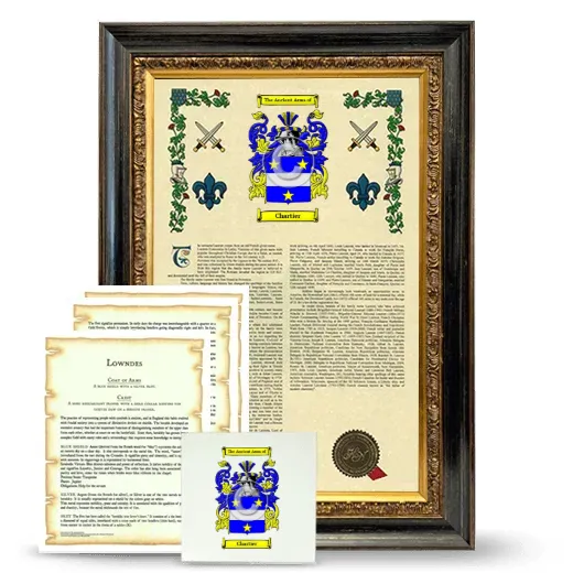 Chartier Framed Armorial, Symbolism and Large Tile - Heirloom