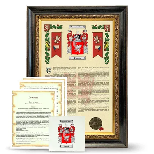 Dworak Framed Armorial, Symbolism and Large Tile - Heirloom