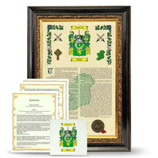 Moore Framed Armorial, Symbolism and Large Tile - Heirloom