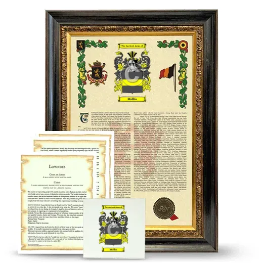 Mullin Framed Armorial, Symbolism and Large Tile - Heirloom