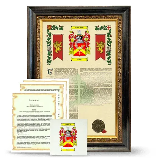 Rech Framed Armorial, Symbolism and Large Tile - Heirloom