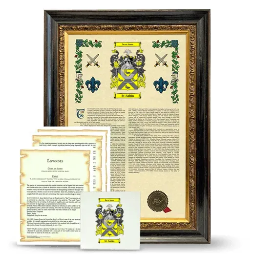 St-Aubin Framed Armorial, Symbolism and Large Tile - Heirloom