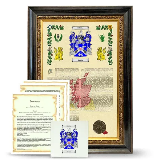 Swain Framed Armorial, Symbolism and Large Tile - Heirloom