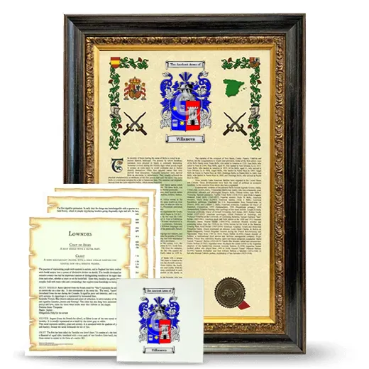 Villanova Framed Armorial, Symbolism and Large Tile - Heirloom