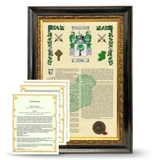 O'Conor Framed Armorial History and Symbolism - Heirloom