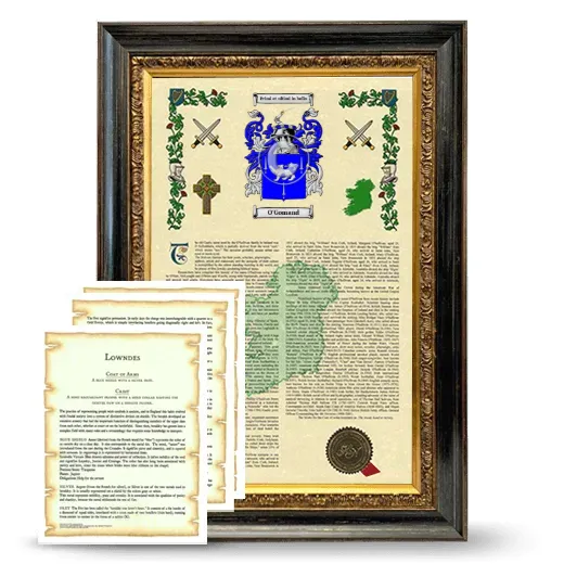 O'Gomand Framed Armorial History and Symbolism - Heirloom