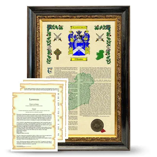 O'Hession Framed Armorial History and Symbolism - Heirloom