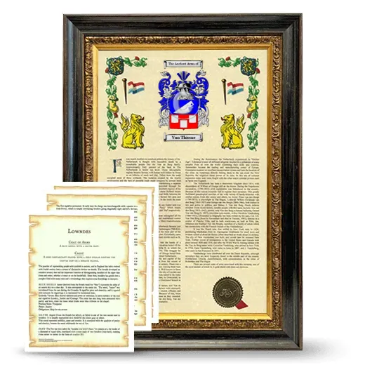 Van Thieme Framed Armorial History and Symbolism - Heirloom