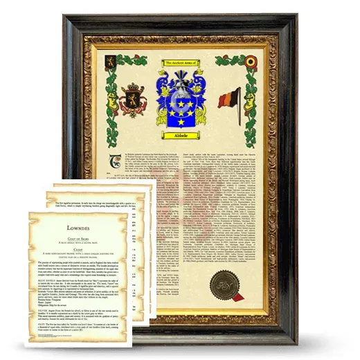 Abbele Framed Armorial History and Symbolism - Heirloom