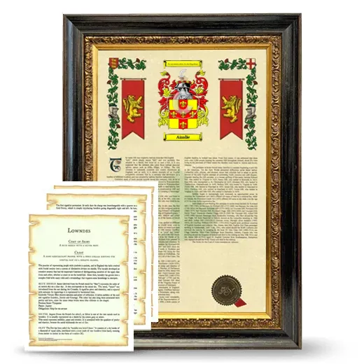 Ainslie Framed Armorial History and Symbolism - Heirloom