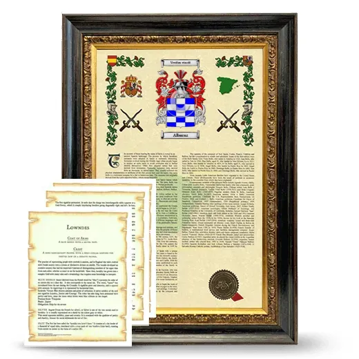 Albaraz Framed Armorial History and Symbolism - Heirloom