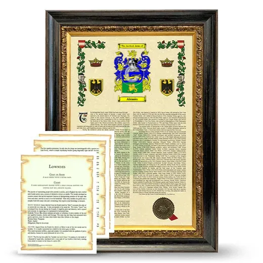 Alemán Framed Armorial History and Symbolism - Heirloom