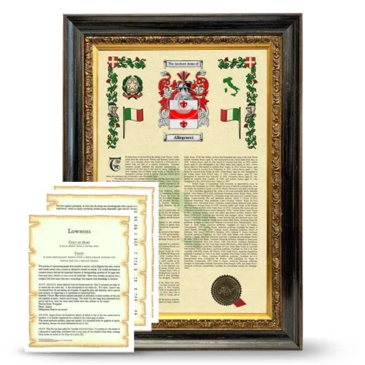 Allegrucci Framed Armorial History and Symbolism - Heirloom