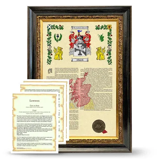 Allmeck Framed Armorial History and Symbolism - Heirloom