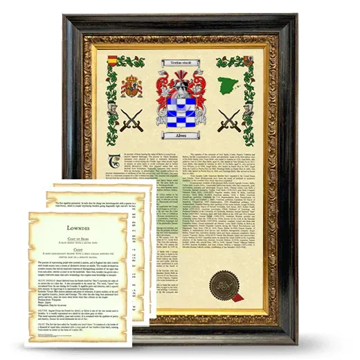 Alves Framed Armorial History and Symbolism - Heirloom