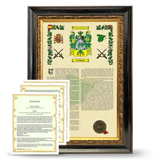 Arciniegas Framed Armorial History and Symbolism - Heirloom