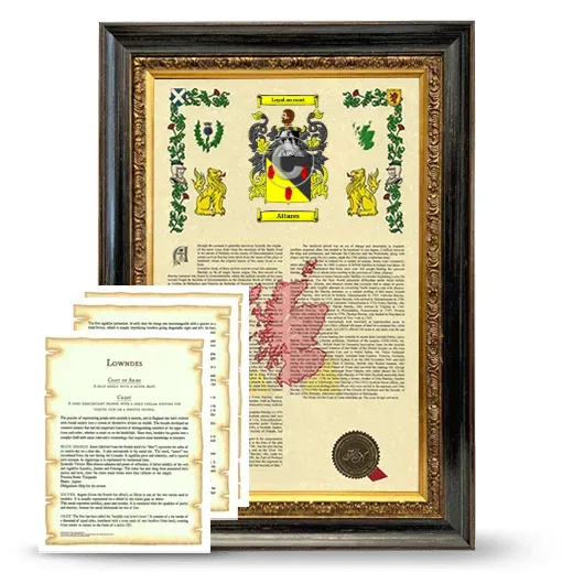 Attares Framed Armorial History and Symbolism - Heirloom