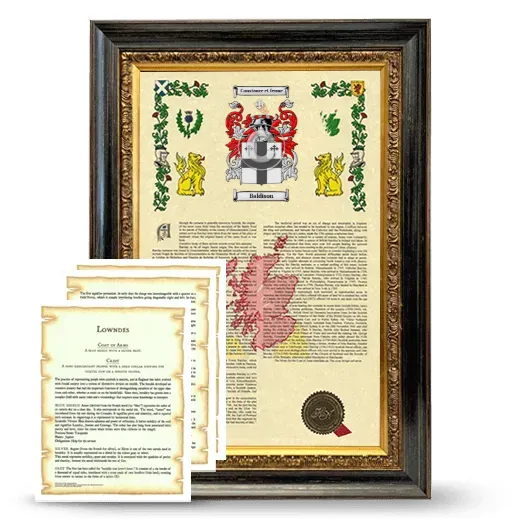 Baldison Framed Armorial History and Symbolism - Heirloom