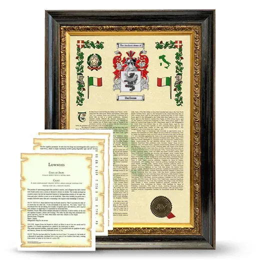 Barbana Framed Armorial History and Symbolism - Heirloom