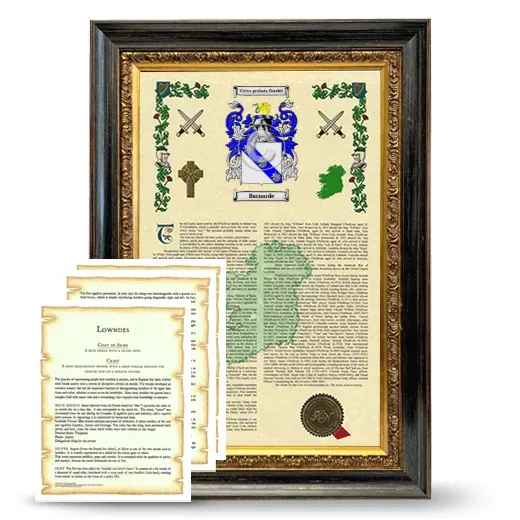 Barnarde Framed Armorial History and Symbolism - Heirloom