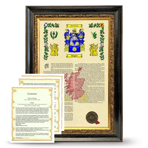 Batgate Framed Armorial History and Symbolism - Heirloom