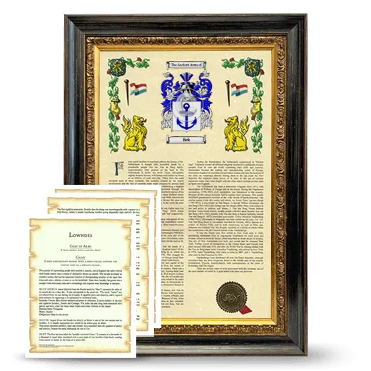 Bek Framed Armorial History and Symbolism - Heirloom