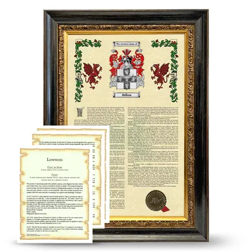 Bellam Framed Armorial History and Symbolism - Heirloom