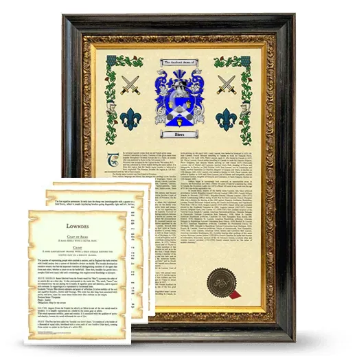 Biers Framed Armorial History and Symbolism - Heirloom