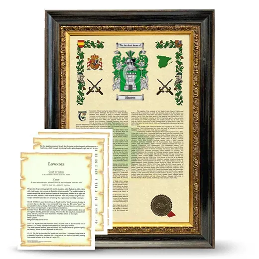 Blascos Framed Armorial History and Symbolism - Heirloom