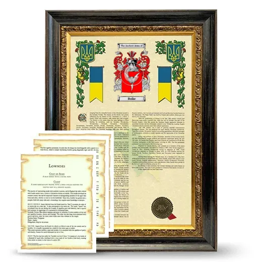 Boike Framed Armorial History and Symbolism - Heirloom
