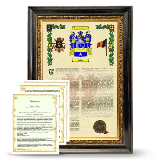 Bollis Framed Armorial History and Symbolism - Heirloom