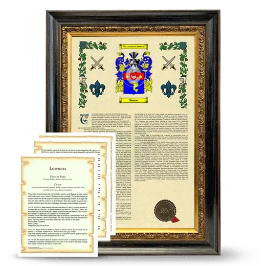 Bonne Framed Armorial History and Symbolism - Heirloom