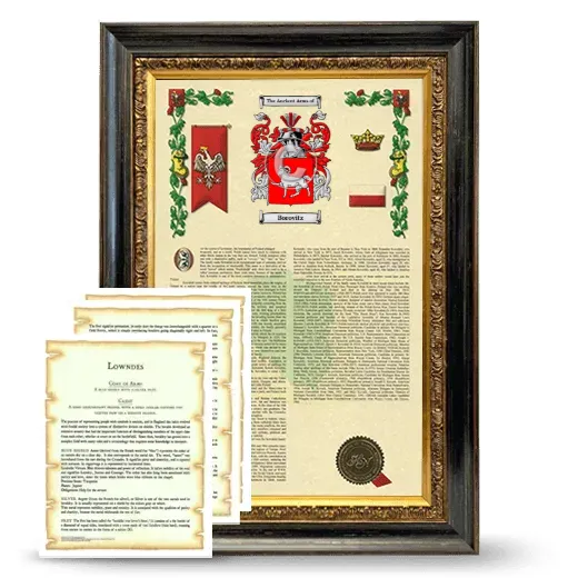 Borovitz Framed Armorial History and Symbolism - Heirloom