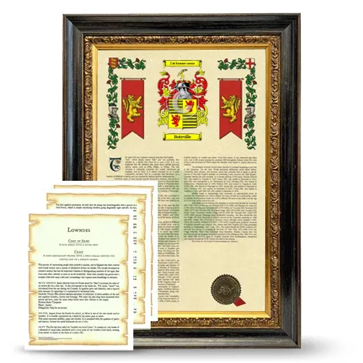 Boteville Framed Armorial History and Symbolism - Heirloom
