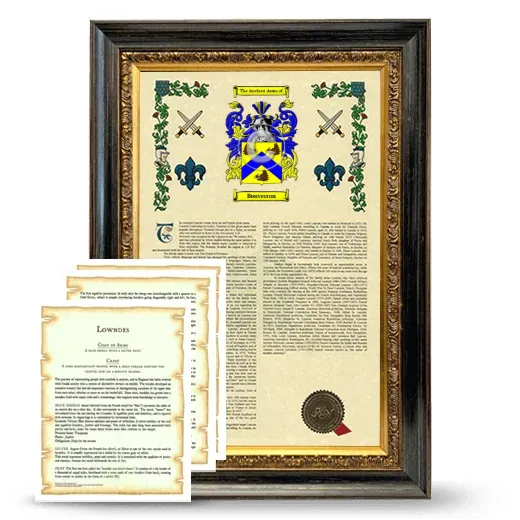Bouverron Framed Armorial History and Symbolism - Heirloom