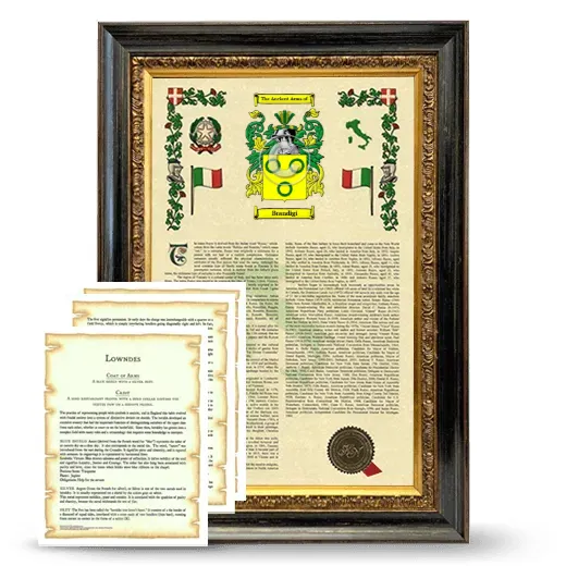 Brandigi Framed Armorial History and Symbolism - Heirloom