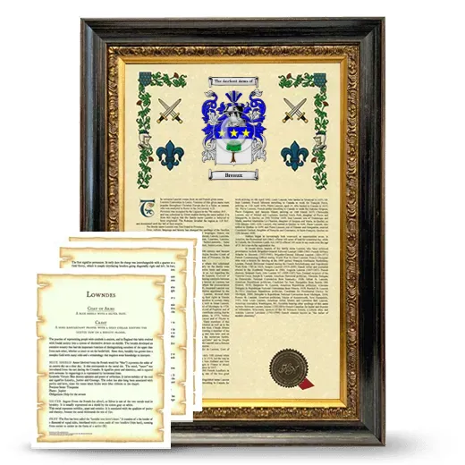 Breaux Framed Armorial History and Symbolism - Heirloom