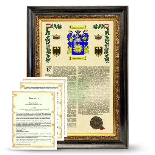 Breitenbauch Framed Armorial History and Symbolism - Heirloom