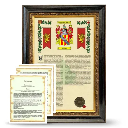 Britner Framed Armorial History and Symbolism - Heirloom