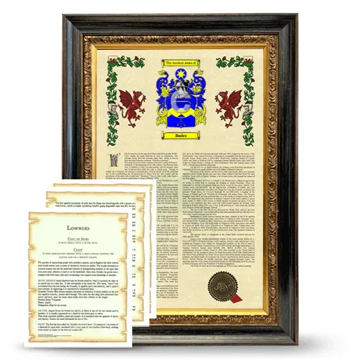 Budes Framed Armorial History and Symbolism - Heirloom